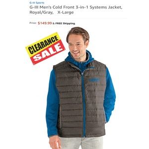 G-III Men's Cold Front 3-in-1 Systems Jacket Vest